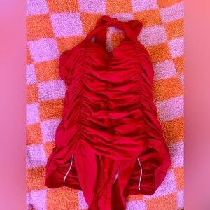 Vintage Red One-Piece Swimsuit